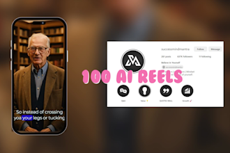 create 50 premium ai motivational instagram reels, tiktoks