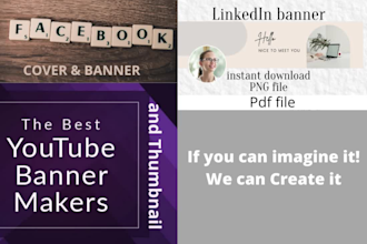 design facebook cover, linkedin, twitter, youtube banner or header