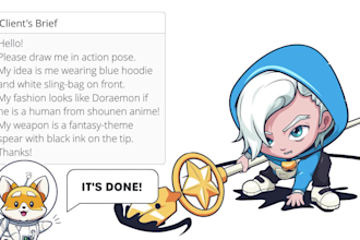 illustrate a cute chibi cartoon in vector