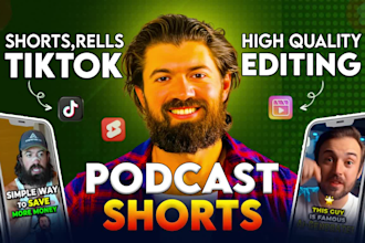 edit your podcast into social media clips for youtube short, instagram reels