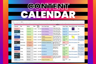 create personalized social media marketing content calendar and schedule posts