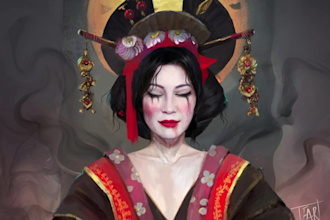draw realistic fantasy character portrait