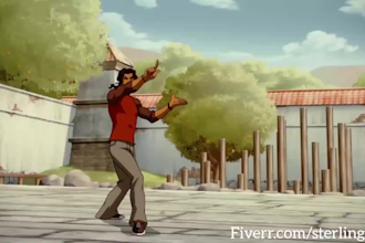 2d cartoon animation, 2d music video, 2d fighting anime style, 2d short film