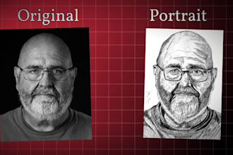draw you amazing realistic pen , ink portrait for you