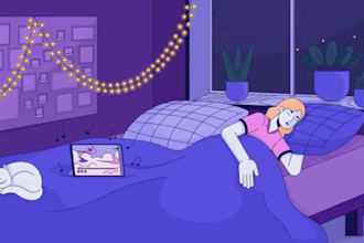 create custom lofi loop animation illustration and animated gif for lofi project