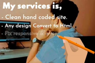 design your website for conversion to htm,css,bootstrap