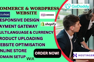 do ecommerce or wordpress website on godaddy bluehost siteground wix or shopify