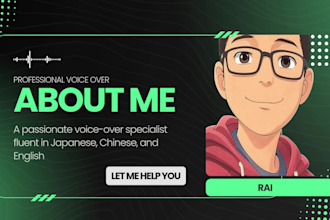 provide professional japanese chinese english voice over