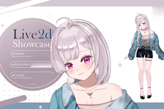 draw and rig live2d model, 2d vtuber model, live2d vtuber rigging, vtuber model