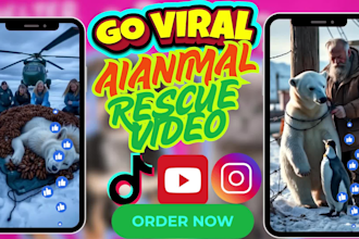 create ai animals rescue videos and for youtube shorts and tiktok reels