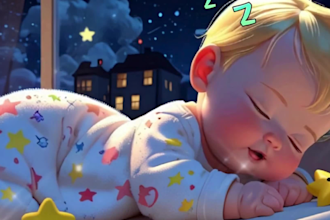 create 2 hours long lullaby baby sleep music videos