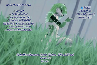design custom 3d vtuber avatar, anime vrchat avatar, gmod model for streaming