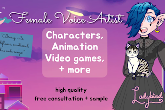 be your female voice actor for video games and animations