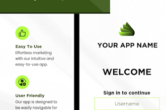 develop a custom flutter app for android and ios with modern UI