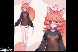 design rig live2d vtuber, anime, vtuber model, vseeface, chibi, pngtuber, vroid