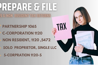 prepare US tax returns for individuals, business, and llcs