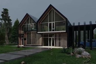 create architecture exterior and interior render