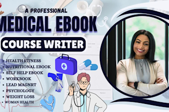 ghostwrite 30k words medical ebook health fitness self help wellness, workbook