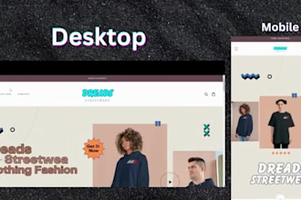 build a shopify clothing website y2k, streetwear, fashion  drop shipping