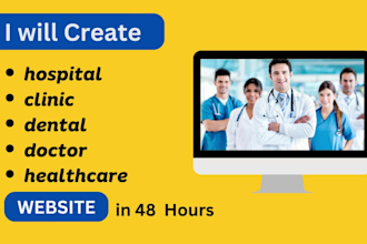 create clinic, dental, doctor, hospital, healthcare website