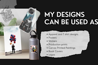 create amazing graphic tshirts and merchandise artworks with my unique designs