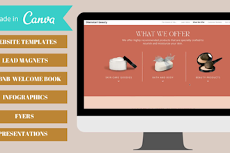 design lead magnets, web templates, airbnb books in canva