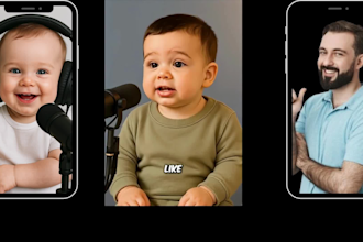 create ai baby podacat ai new baby podcast video  funny baby podcast ai reels