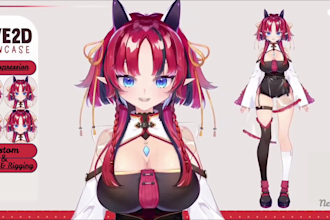 draw professional live2d vtuber model, vtuber model, live2d rigging, live 2d