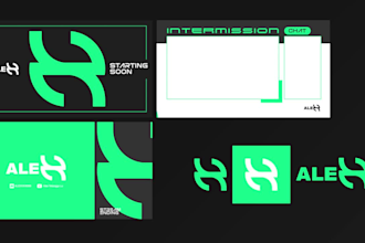 design professional branding logo, banner, and animated stream overlay