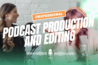 edit, mix and produce your podcast into engaging video clips, podcast editing