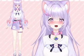 draw and rig live2d model, 2d vtuber model, live2d rigging, anime vtuber model