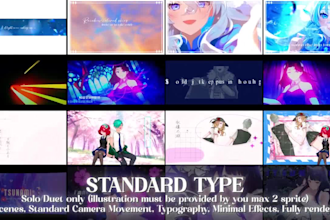 create a cute music videos for vtuber youtaite or cover song