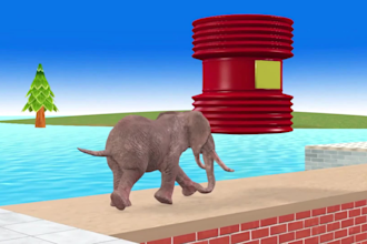 create 3d crossing fountain cartoon and paint animals games