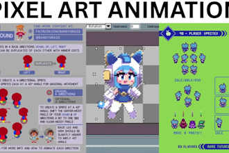 do pixel art pixel art character 2d game assets pixel sprite sheet animation