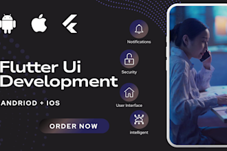 develop flutter ui mobile app development, flutter developer