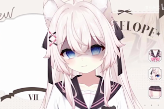 design 2d vtuber model, 2d vtuber rigging, live2d vtuber model, vtuber model