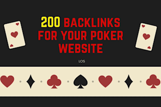 create 200 backlinks for your poker website, seo