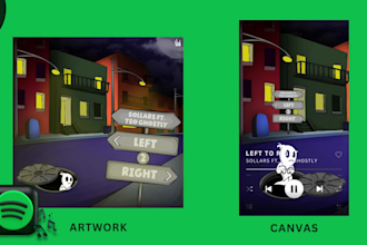 design and animate cartoon cover art and spotify canvas for you song