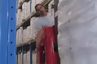 make a sophisticated video ads for a truck logistics warehouse