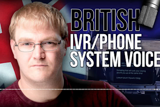 provide a professional british IVR or phone message
