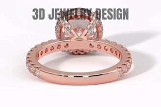render 3d cad jewelry design, jewelry animation, 3d cgi animation product design