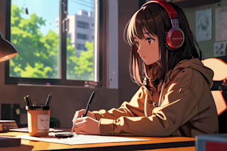 create a lofi loop animation music video for you