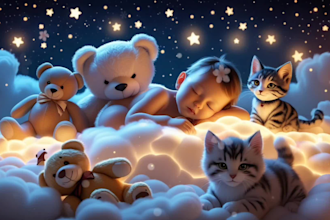 create 30 lullaby baby sleep music video for youtube channel