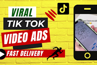 create viral tik tok video ads, tik tok ads and  dropshipping video ads