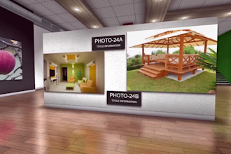 create realistic 3d photo art gallery picture slideshow