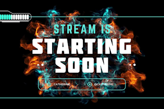 design animated starting soon, brb, and offline screens for twitch