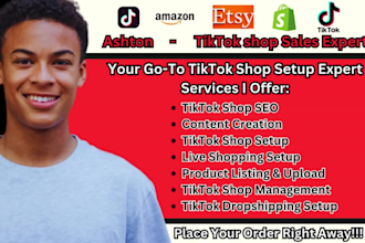 setup tiktok shop manager tiktok dropshipping shop tiktok sales marketing ads