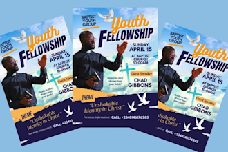 design a stunning church flyer, gospel poster, or event flyer within 12hrs
