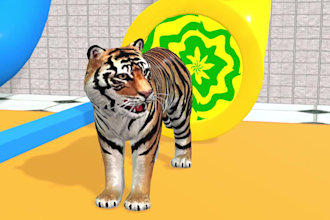 create fountain crossing paint animal games for kids