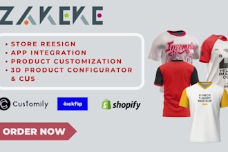 setup zakeke, customily, kickflip, shopify store 2d 3d product configurator